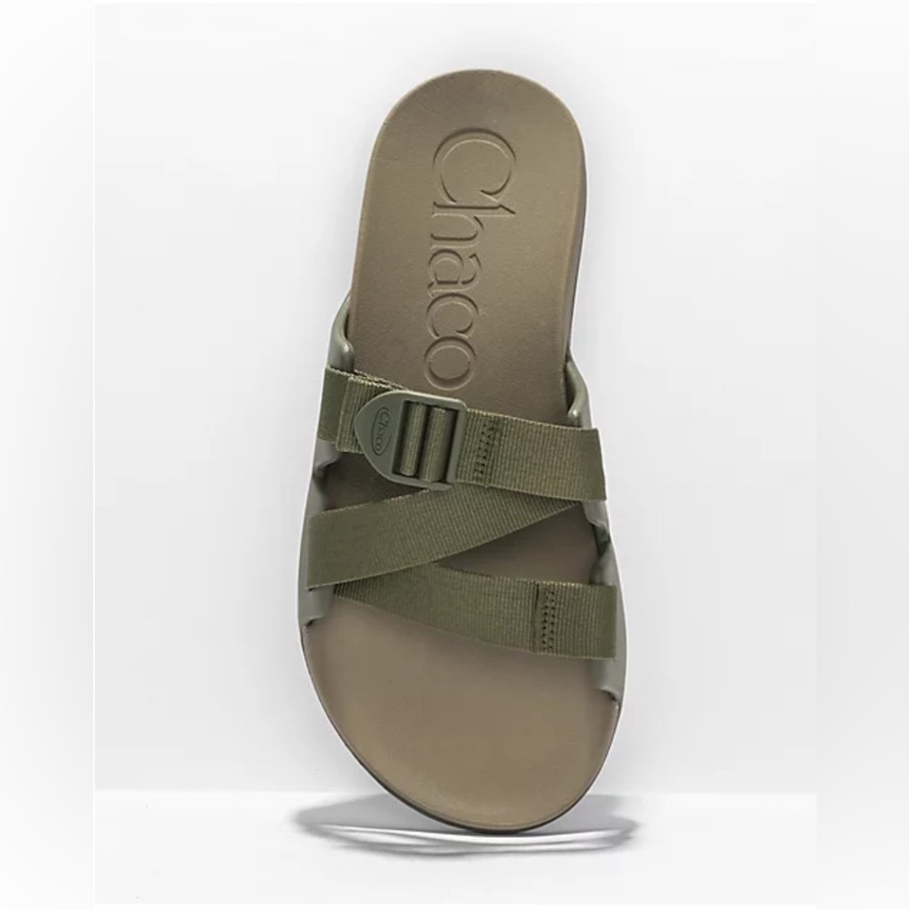 Chaco Chillos Olive & Brown Slide Sandals 11M